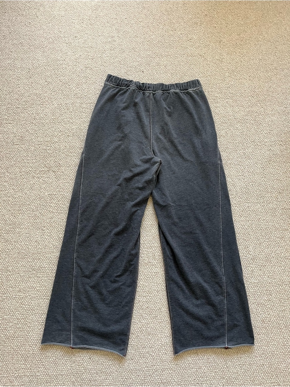 Free People Women’s Gray Cropped Wide Leg Pull On Sweatpants Lounge Pants Pocket